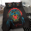 Retro Black Panther Custom Name Duvet Cover Bedding Set #2309H