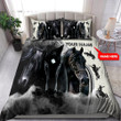 Personalized Name Rodeo Bedding Set Black Horse