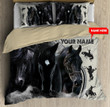 Personalized Name Rodeo Bedding Set Black Horse