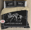 Personalized Name Black Horse Racing Bedding Set