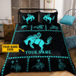 Personalized Name Rodeo Bedding Set Blue Bucking Horse