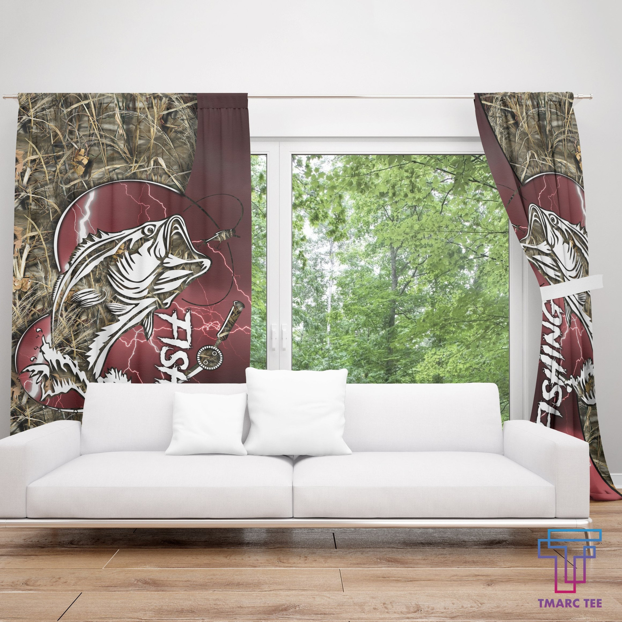 Bass fishing Sport - Red version Blackout Thermal Grommet Window Curtains TR121101 - Amaze Style™-Curtains
