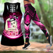 Breast cancer warrior ribbon legging + hollow tank combo HAC270404 - Amaze Style™-Apparel