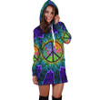 Tmarc Tee Colorful Peace Hippie Hoodie Dress TQH