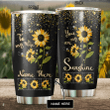 Tmarc Tee Customize Name Sunflower Stainless Steel Tumbler To My Wife