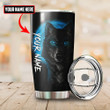 Tmarc Tee Customize Name Black Wolf Steel Tumbler