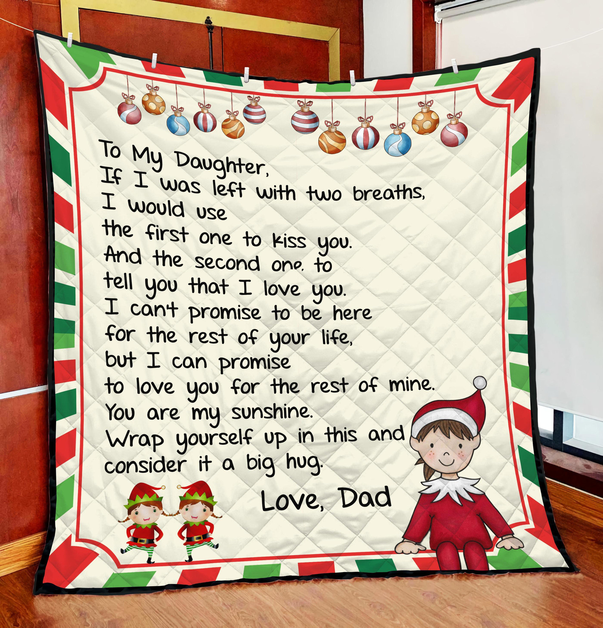 Tmarc Tee Christmas Quilt To My Daughter From Dad VP