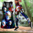 Tmarc Tee Colorful Skull Combo Hollow Tank Top And Legging Outfit MH