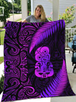 Tmarc Tee Aotearoa Manaia Silver Fern Purple Printed Quilt