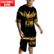 Tmarc Tee African Culture Personalize Name Black King Combo Tshirt And Boardshort ML