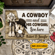 Tmarc Tee A Cowboy And His Cowgirl Live Here Personalized Doormat Welcome Mat, Best Gift For Home Decoration