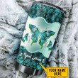Personalized Tmarc Tee Butterfly Turquoise Steel Stainless Tumbler