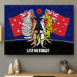 Anzac Day blue version Australia and Kiwi Tmarc Tee Poster