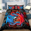 Tmarc Tee Dragon couples red and blue bedding set