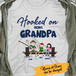 Tmarc Tee Hooked On Being Grandpa Personalized T-Shirt, Best Gift For Grandpa