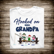 Tmarc Tee Hooked On Being Grandpa Personalized T-Shirt, Best Gift For Grandpa
