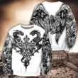Tmarc Tee Jesus Christ Cross and Dragons Printed Sweatshirt for Men and Women