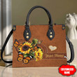 Tmarc Tee Customized Name Sunflower Butterfly Printed Leather Handbag