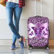Tmarc Tee Customized Name Striped Pink Butterfly Luggage Cover