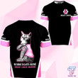 3D Breast Cancer Cat No One Fight Alone Hoodie T-Shirt Sweatshirt SU110304 - Amaze Style™-Apparel