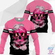 3D Skull Flower Breast Cancer Awareness Hoodie T-Shirt Sweatshirt SU110308 - Amaze Style™-Apparel