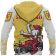 Rampant Lion of The Royal Arms of Scotland Hoodie Yellow 1 - Amaze Style™-Apparel