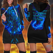 Royal Blue Phoenix Tattoo 3D All Over Printed Hoodie Dress by SUN AM250502 - Amaze Style™-Apparel