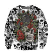 Tmarc Tee Rose Red Skull D all over printed for man and women PL