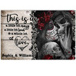 Tmarc Tee Skull Couple Custom Name Poster Horizontal