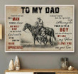 Tmarc Tee To My Dad From Son Horse Riding Poster Horizontal