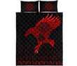 Tmarc Tee Viking Quilt Bed Set - Raven VegvisirValknut Rune V