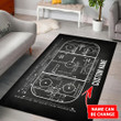 Tmarc Tee Personalized All Over Printed RECTANGLE HOCKEY GIFT AREA RUG Personalized