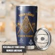 Tmarc Tee Stainless Steel Tumbler Freemason Personalized Lodge, Name, Number