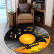 Tmarc Tee Personalized Name Vinyl Record Trumpet Musical Round Rug