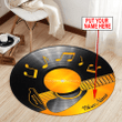 Tmarc Tee Personalized Name Vinyl Record Guitar Round Rug