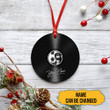 Tmarc Tee Personalized Name White and Black Yin Yang Guitars Vinyl Record Christmas Ornament