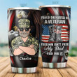 Tmarc Tee Veteran Tumbler Freedom Is'nt Free My Dad Paid For It personalized Gift For Dad Papa Grandpa