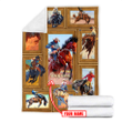Tmarc Tee Personalized Name Rodeo Bronc Riding Art Blanket