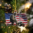 Tmarc Tee US Veteran kneel for flag Christmas Tree Hanging Ornament