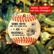 Tmarc Tee Some Boys Are Just Born With Baseball In Their Souls Custom Name and Number Christmas Wood Ornament