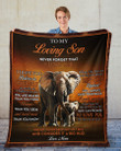 Tmarc Tee To My Son From Mom Love Elephant - Premium Fleece Blanket