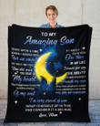 Tmarc Tee To My Son From Mom Love Butterfly - Premium Fleece Blanket