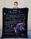 Tmarc Tee To My Son From Mom Love Wolf - Premium Fleece Blanket