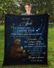 Tmarc Tee To My Son From Mom Love Bear - Premium Fleece Blanket
