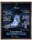 Tmarc Tee To My Son From Mom Love Lion - Personalized Fleece Blanket