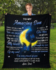 Tmarc Tee To My Son From Dad Love Butterfly - Premium Fleece Blanket