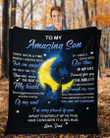 Tmarc Tee To My Son From Dad Love Butterfly - Premium Fleece Blanket