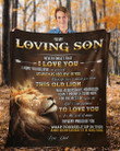 Tmarc Tee To My Son From Dad Love Lion - Premium Fleece Blanket