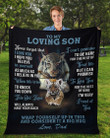 Tmarc Tee To My Son From Dad Love Tiger - Premium Fleece Blanket