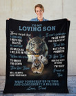 Tmarc Tee To My Son From Dad Love Tiger - Premium Fleece Blanket